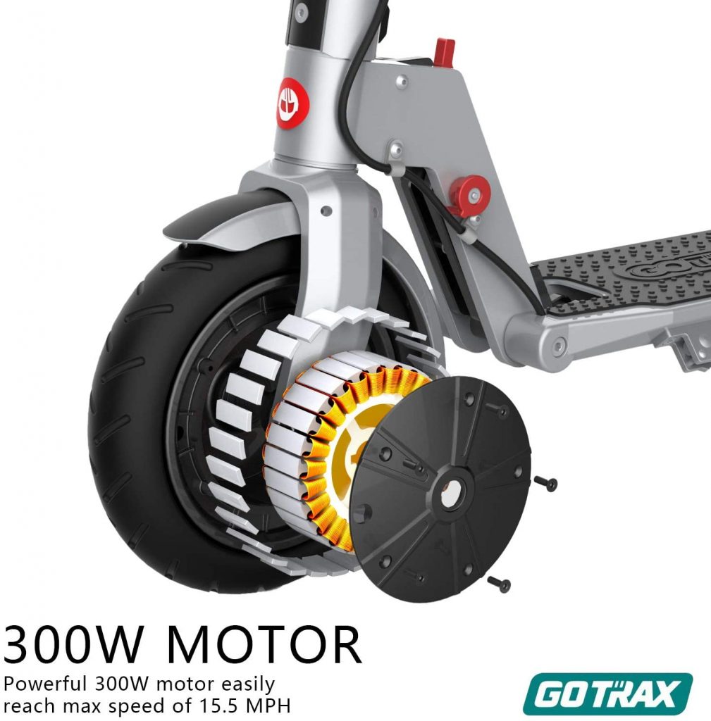 Gotrax XR Ultra with powerful motor. This is made with aluminum Material and it comes with a high capacity LG battery