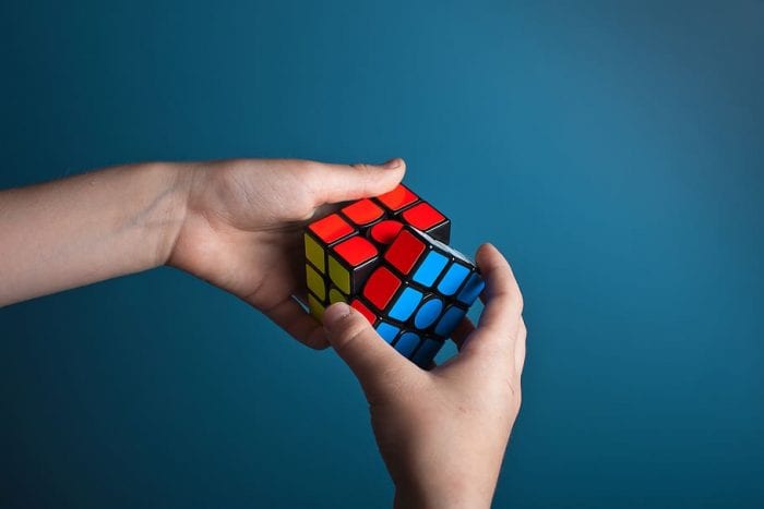 Let you little girl play with a Rubik's cube to have fun and build skills. She'll love it.