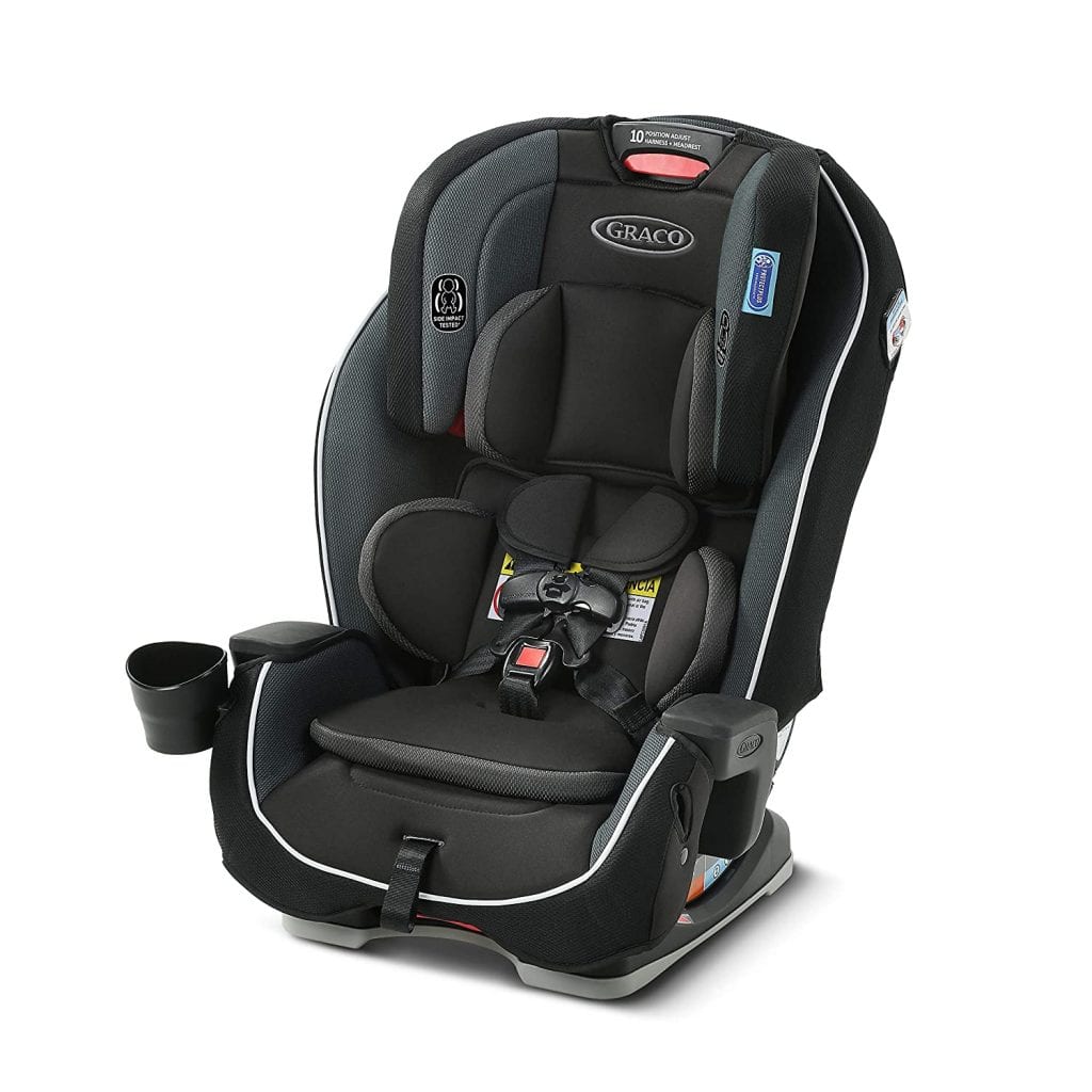 Graco Milestone 3-in-1 Convertible Car Seat is recommended for children up to 5-100 lbs