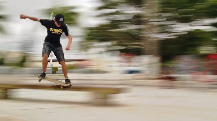 A boy enjoying his hobby