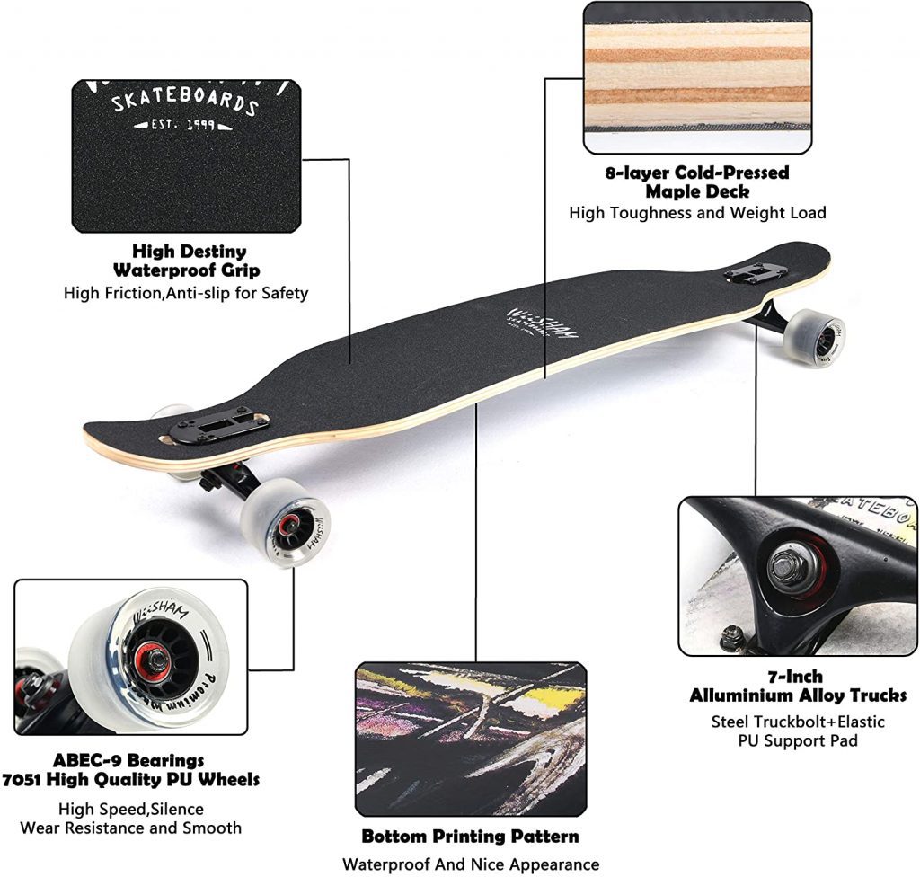 WiiSHAM Longboard Skateboards