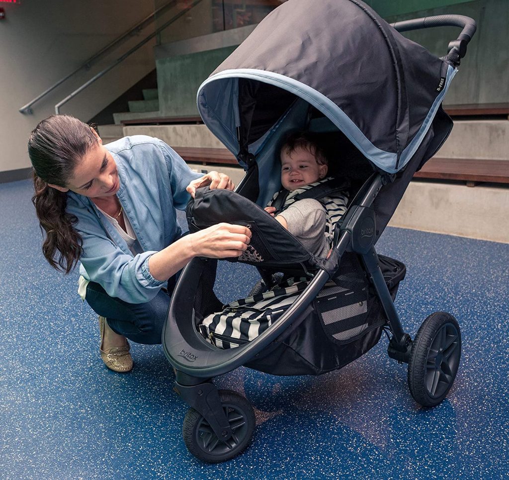 This stroller also keeps your child safe from heat of the sun. The stroller has large canopy.