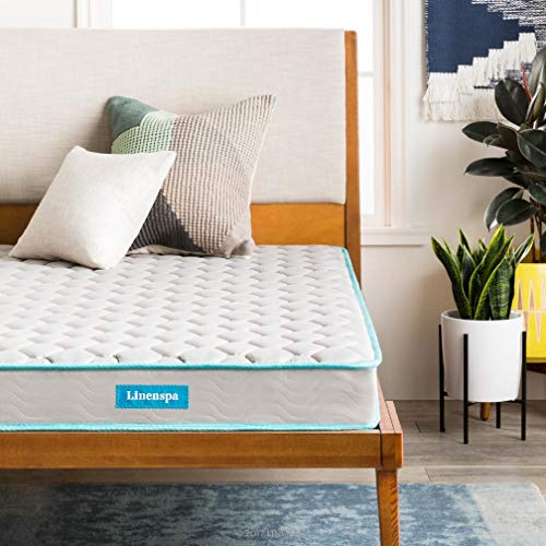 LINENSPA 6 Inch Hybrid Memory Foam Best Twin Mattress. 