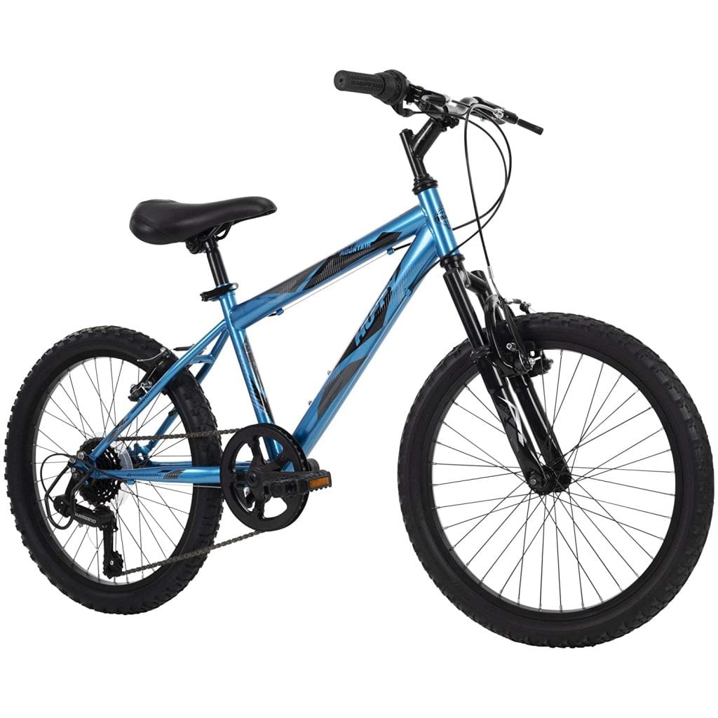Huffy Hardtail Mountain Bike has a twist grip shifters that gives your boy 6 speeds to choose from