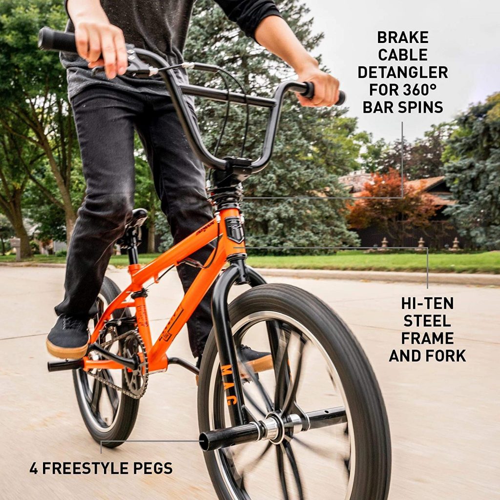 This 20 inch BMX bike is made of high quality Hi-Ten steel