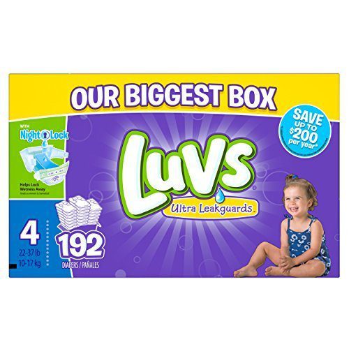 Luvs overnight nappies with ultra leakguards.