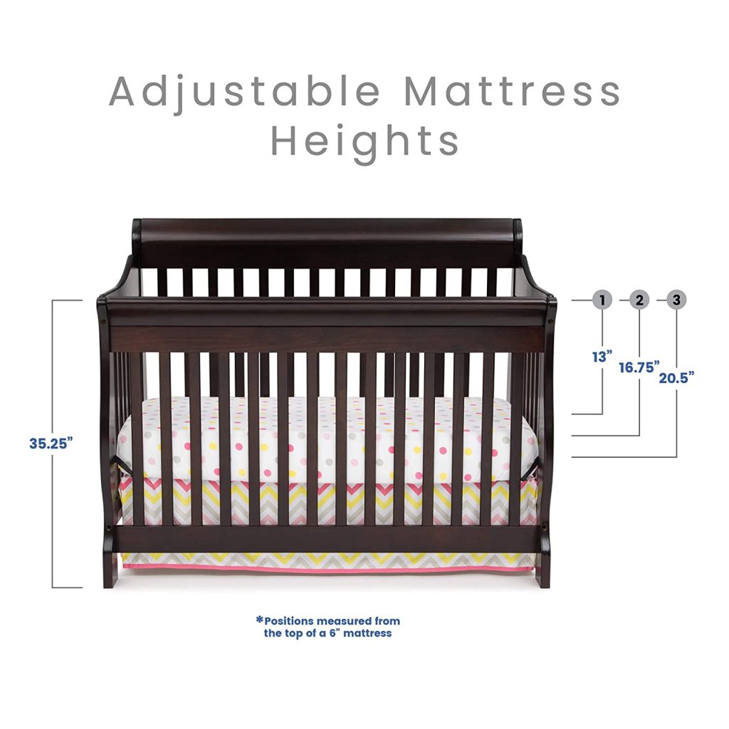 Delta Children has adjustable mattress heights