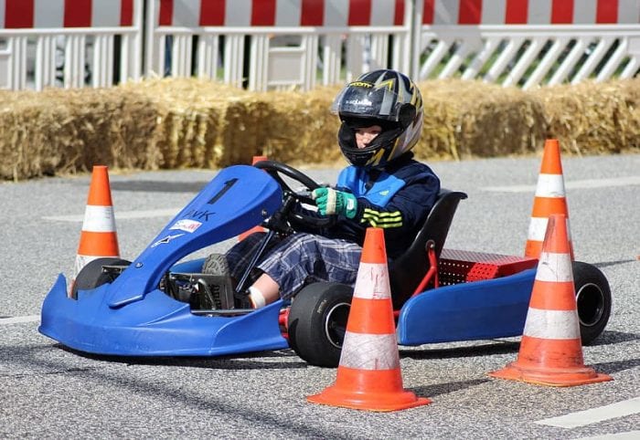 A kid go-karting