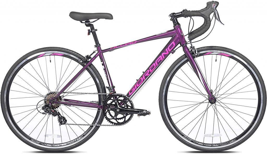 Giordano Acciao, a road bike under $500 worth investing. Colour black and lilac
