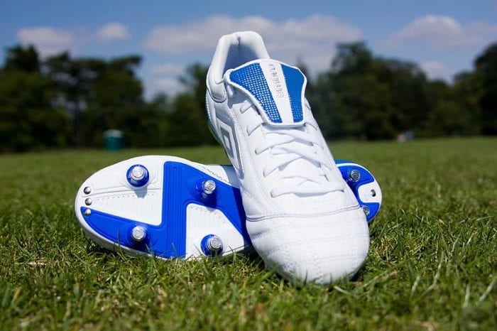 A pair of soccer cleats.