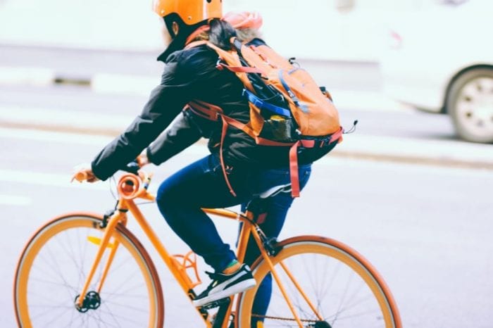 orange commuter bike