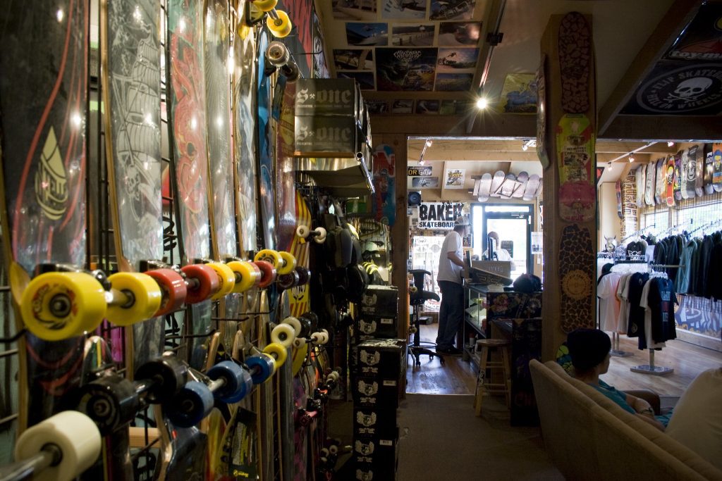 Skateboard store where families and parents can find different options for their little kids (also for the older kids)