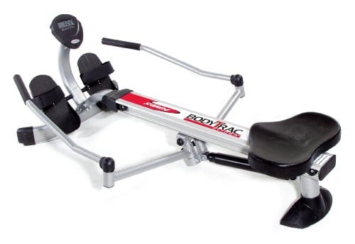 The strudel, sliding rail, and sturdy steel frame of the Stamina Body Trac Glider 1050 Rowing Machine make it possible to exercise all of the major muscle groups while using the machine.