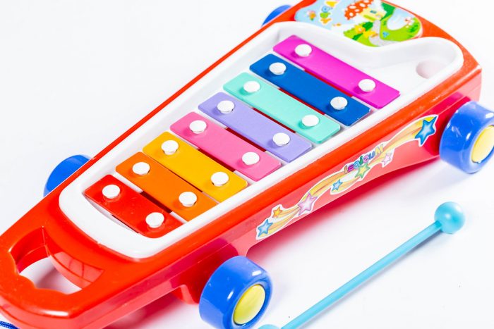 The best toy instrument for kids. Oftentimes they will come with a booklet that shows them what order to tap the non-metal keys in to play popular songs and nursery rhymes.