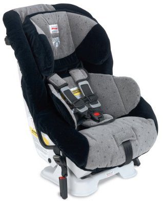 A model of a baby car seat. It has harness and looks like has a comfortable headrest. Britax boulevards versus others.