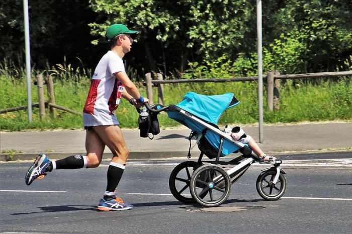 the thing about double jogging strollers that’s nice is they’re not just for joggers