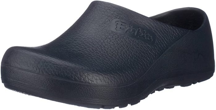 BIRKENSTOCK Professional Birki is made with 100% Polyurethane and has a certified Anti-Slip outsole. This will be great for surgeons who stand for long hours in the operating room.