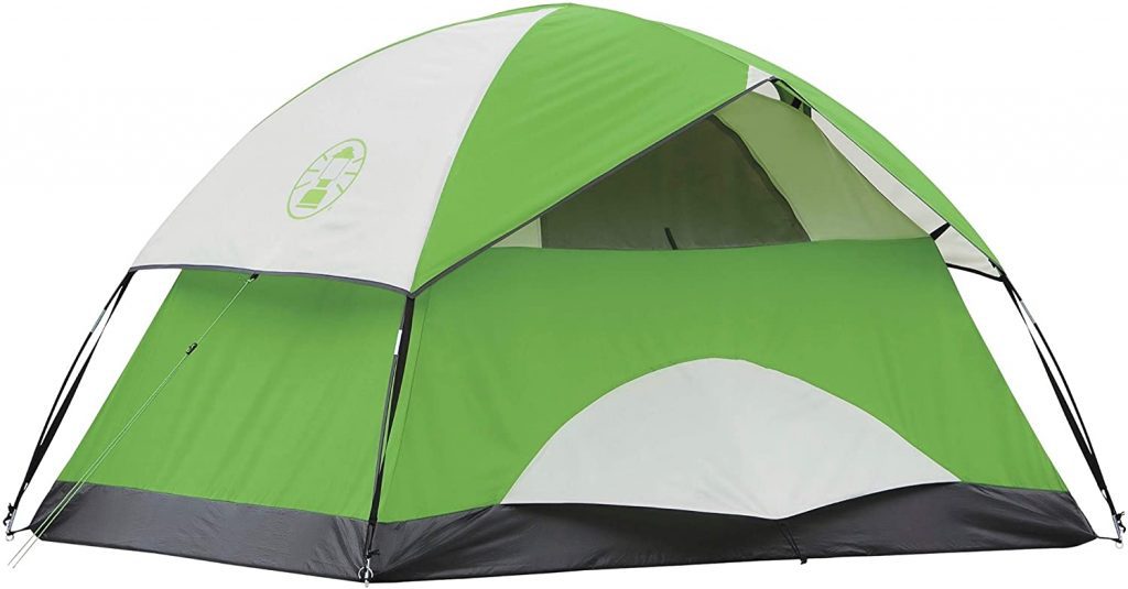 Coleman Sundome Tent For Camping. This tall camping tent has large mesh windows to ensure excellent ventilation inside the tent