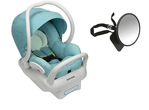 It is color sky blue car seat. It is very comfortable because it has a thick padding.