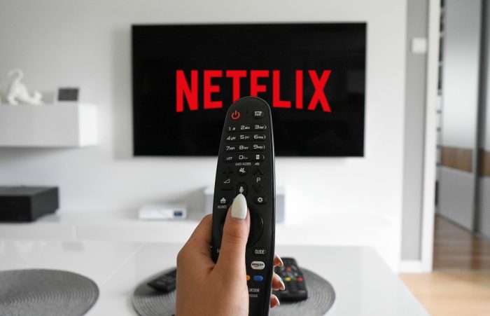 watching NETFLIX on a tv- flat screen tv