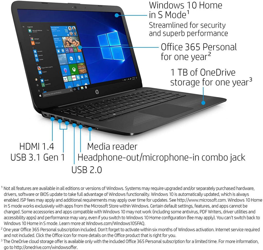 HP with windows 10 streamlined for security and superb performance. 