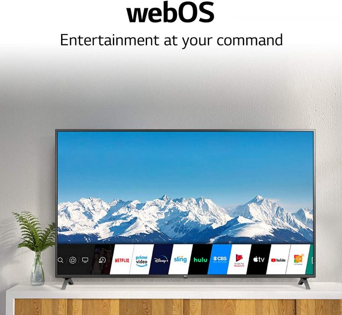With webOS Entertainment at your command. It is good for gamers, too, with an auto low latency mode and AI functionality that reduce lag time.