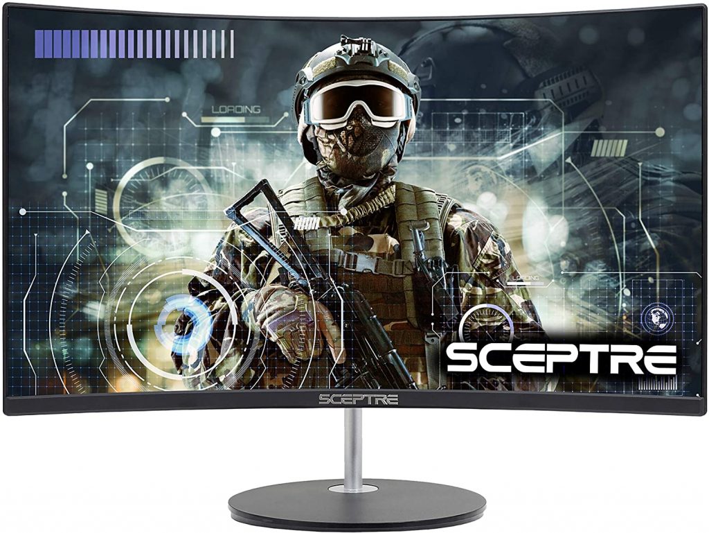 This has 24" monitor size, has curved design, and good refresh rate.