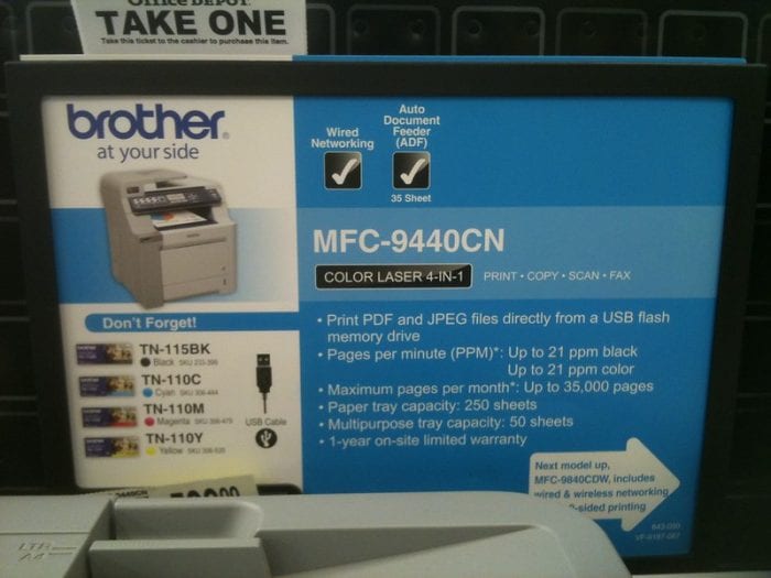 Brother MFC-9440CN laser printers are among the best.