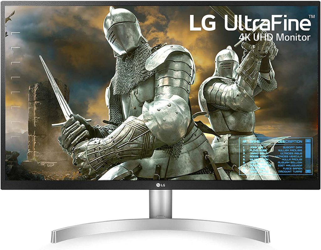 best LG UltraFine UHD 4K Monitors. It's equipped with HDR for best crisp picture possible. It has a wide viewing angle and color accuracy that is at 98% coverage.
