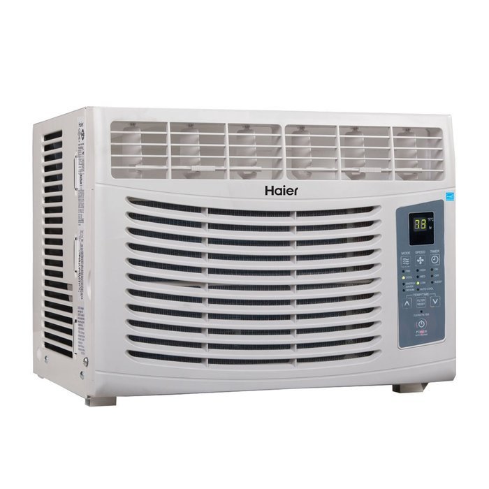 A small window air cooling down a den. What brand of small air conditioner is the quietest? Haier is the highest for quiet small window air conditioners.