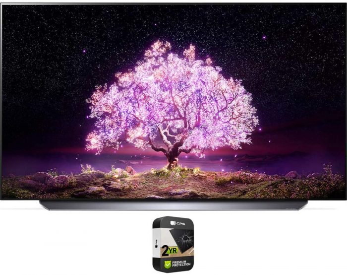 OLED Television. OLED TV with clear wallpaper