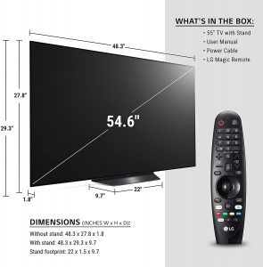 OLED TV with 54.6" screen ratios. 