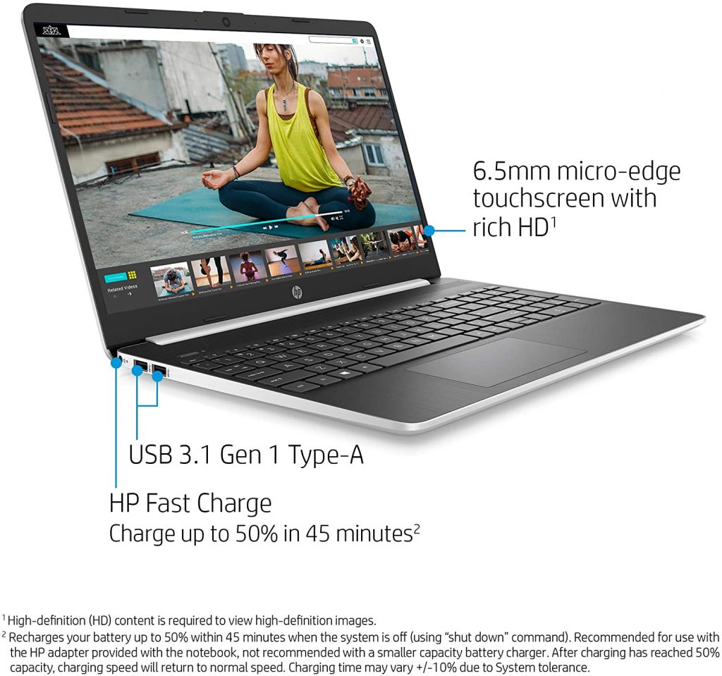 HP 15-Inch Laptops have the 10th Gen Intel Core i5 processor. You’ll have 8GB of RAM to work with this 15-inch laptop. Most users will find there is plenty of storage capacity at 512GB of SSD space.