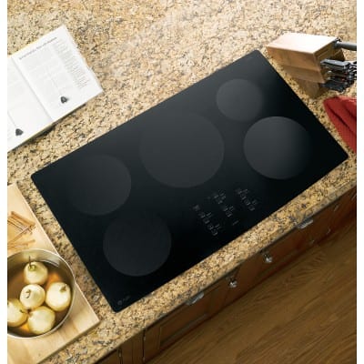 Aerial view of an induction cooktop.