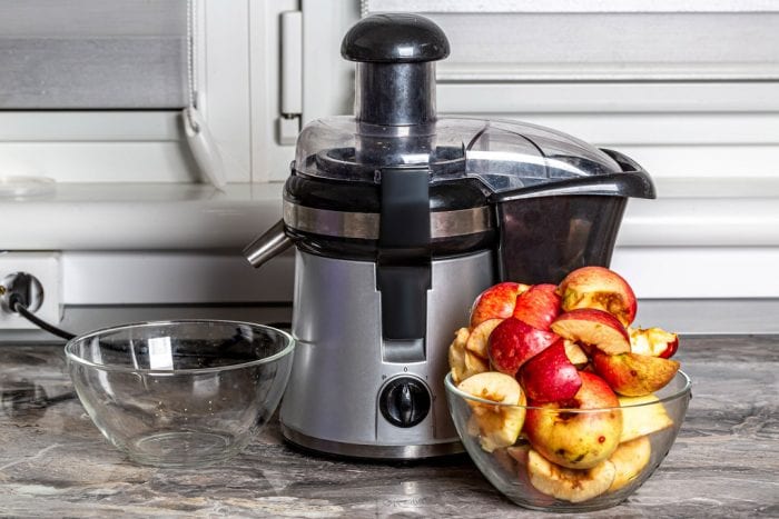 You can see apples to be used in a juice extractor. It is amazing that we can make apple, mango, orange, banana, and even vegetables. It is nice to get a juicer that is the best for your everyday juice. It is nice to be healthy.