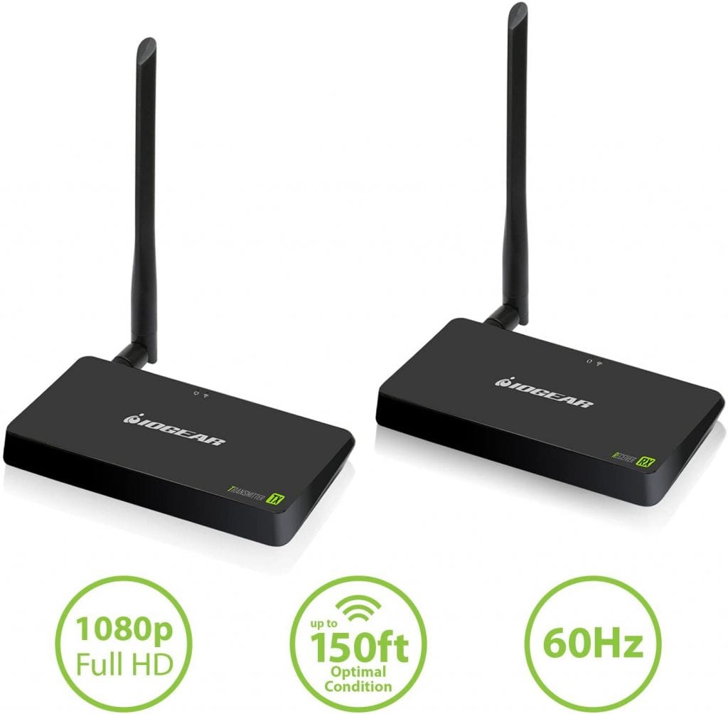 Wireless 1080p HDMI Receiver with 60Hz refresh rate and a range of up to 150 feet.