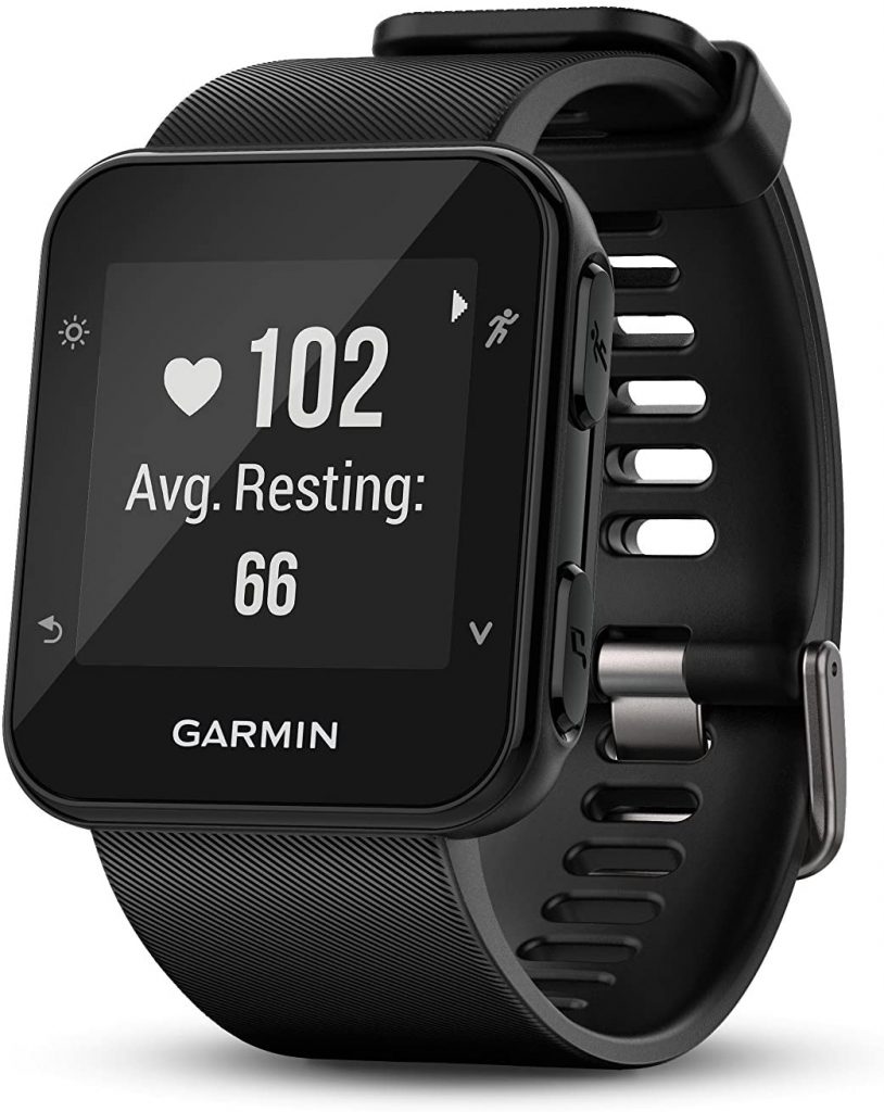 The Garmin Forerunner 35 is one of the best running gps watches for several reasons. It’s affordably priced. It’s easy to use. This GPS watch estimates your heart rate through your wrist. 