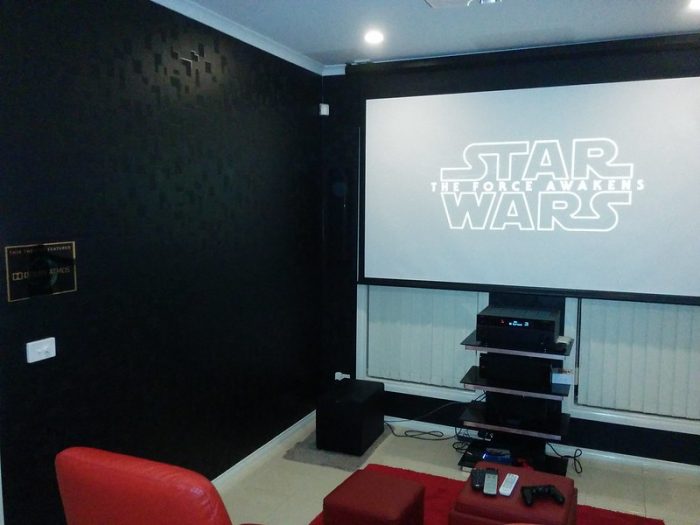 A comfortable room with impressive sound system that will eventually make the family happy whenever they watch their favorite movie.