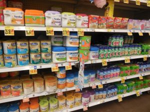 shelves full of the best formula for babies