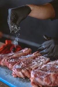 Preparing the perfect air fryer steak.