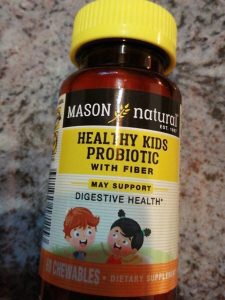 Mason Natural Healthy Kids Probiotic with Fiber. This is one of the bes kids' supplements.