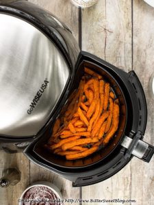 An air fryer is used to cook crispy and tasty meals such as the best French fries.