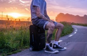 Man with travel luggage