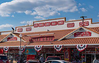 Looks like a big souvenir shop. The shop has color red accent. 