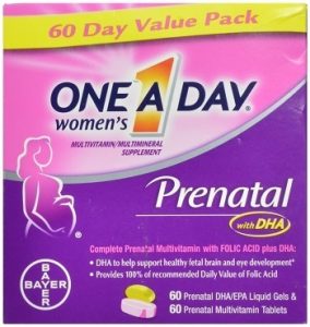 One A Day Women's Supplements with DHA, which is considered one of the top prenatal supplements for pregnant women
