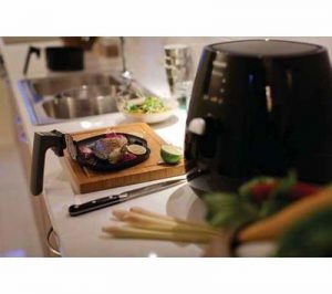 a black air fryer