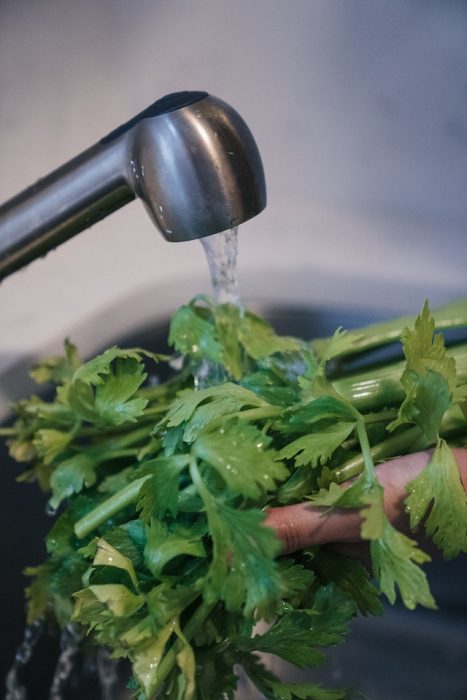 Wash your celery thoroughly For Air-fried celery recipe