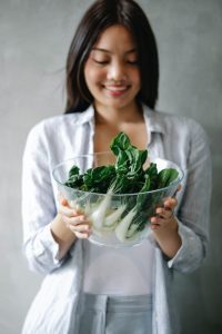 fresh bok choy ready to be cooked in an air fryer. you'll have a healthy air fryer bok choy!