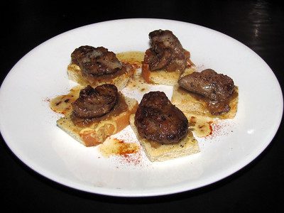 Chicken livers in a plate cooked from air fryer.