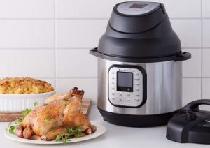 An Instant Pot Duo Crisp, a multi-cooker that combines pressure cooking chicken, slow cooking. While its function is similar to convection cooking, there are some key differences. Ovens use a fan to circulate around the chicken, resulting in faster, more even cooking and browning. This is especially beneficial for dishes like roasts chicken, vegetables, and baked goods. 